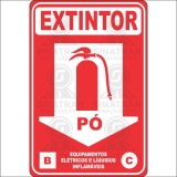 Extintor - pó - B - C - equipamentos elétricos e líquidos inflamáveis